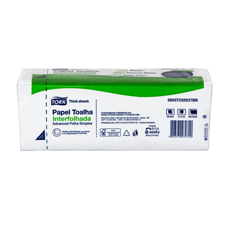 Tork Toalha Interfolhado Folha Simples H2 5037br